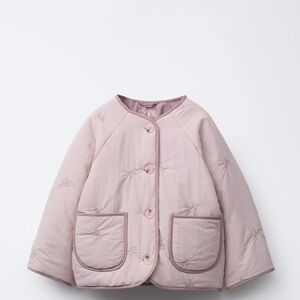 Zara Blush Pink Embroidered Jacket